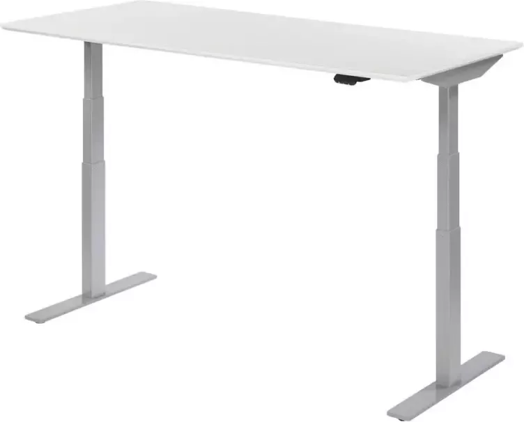 Zit sta bureau 200 x 80 cm Wit Grijs elektrisch