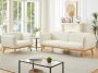 Zitbank met 3 plaatsen en fauteuil in beige textuurstof – FANIRA L 210 cm x H 82 cm x D 82 cm - Thumbnail 2