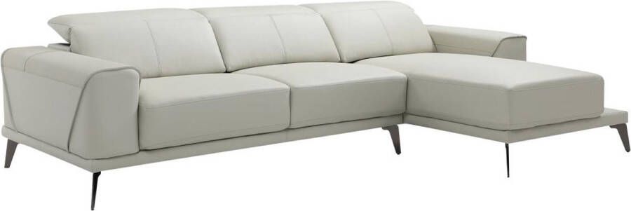 Vente-unique Zitbank met hoek rechts in beige buffelleder ANDOR L 279 cm x H 95 cm x D 170 cm - Foto 3