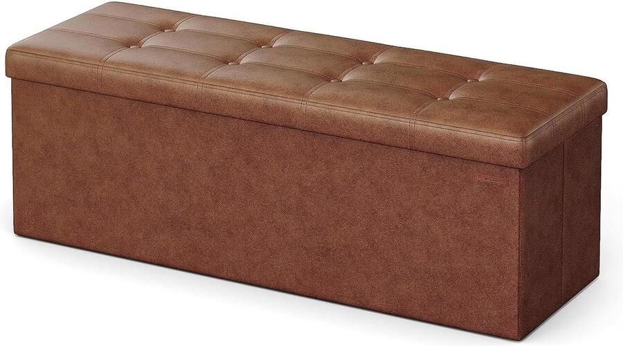 Zitbank met opbergruimte multifunctioneel 1 stuk koffiebruin PU