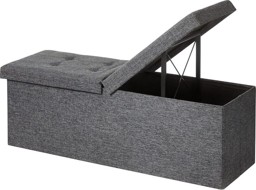 Zitbank met opbergruimte multifunctioneel en stijlvol 1 stuk leigrijs 38 x 110 x 38 cm