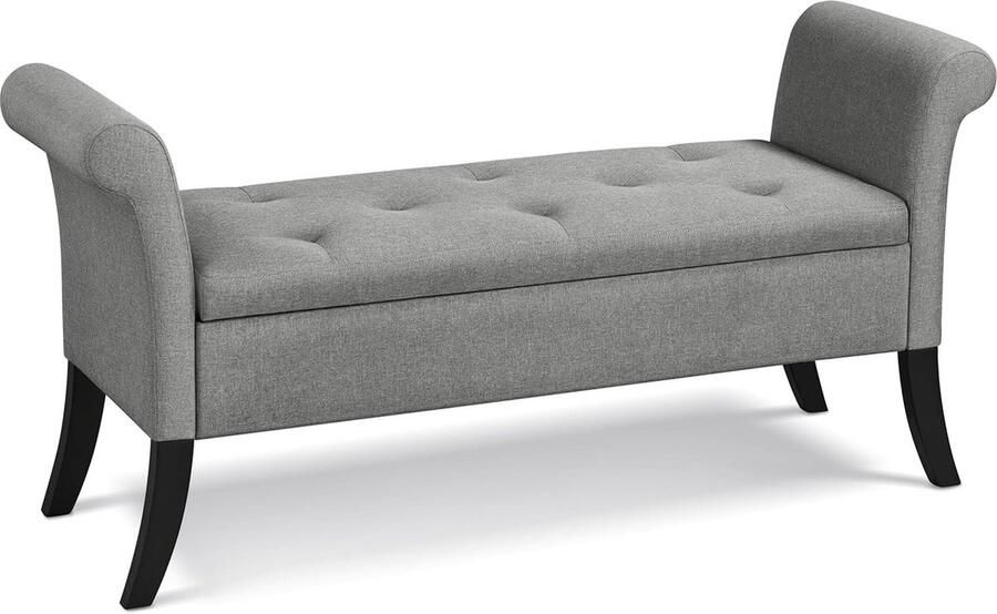 Zitbank met Opbergruimte en Armleuningen Opvouwbare Zitkist voor Thuis