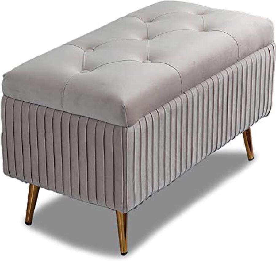 Zitbank met voetensteun voor slaapkamer Fluwelen bekleding ruim en stijlvol