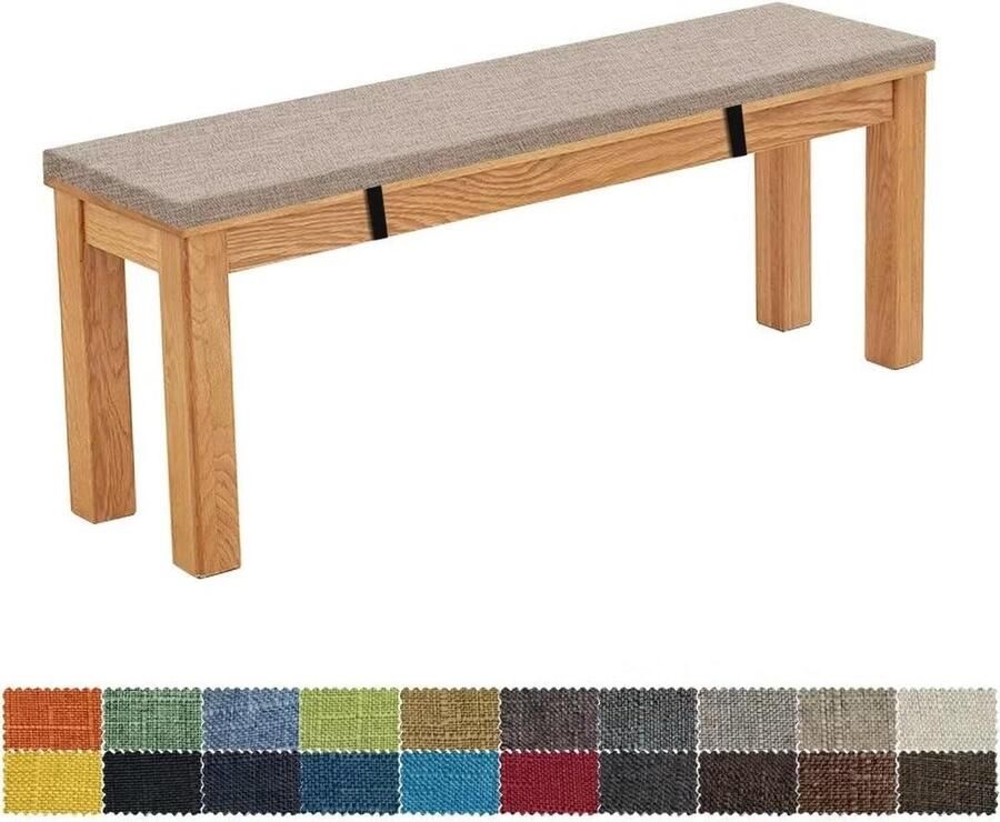 Zitbankkussen 100 x 30 x 3 cm afneembaar en wasbaar antislip en elastisch grijs voor tuinbanken en schommels Bankkussen