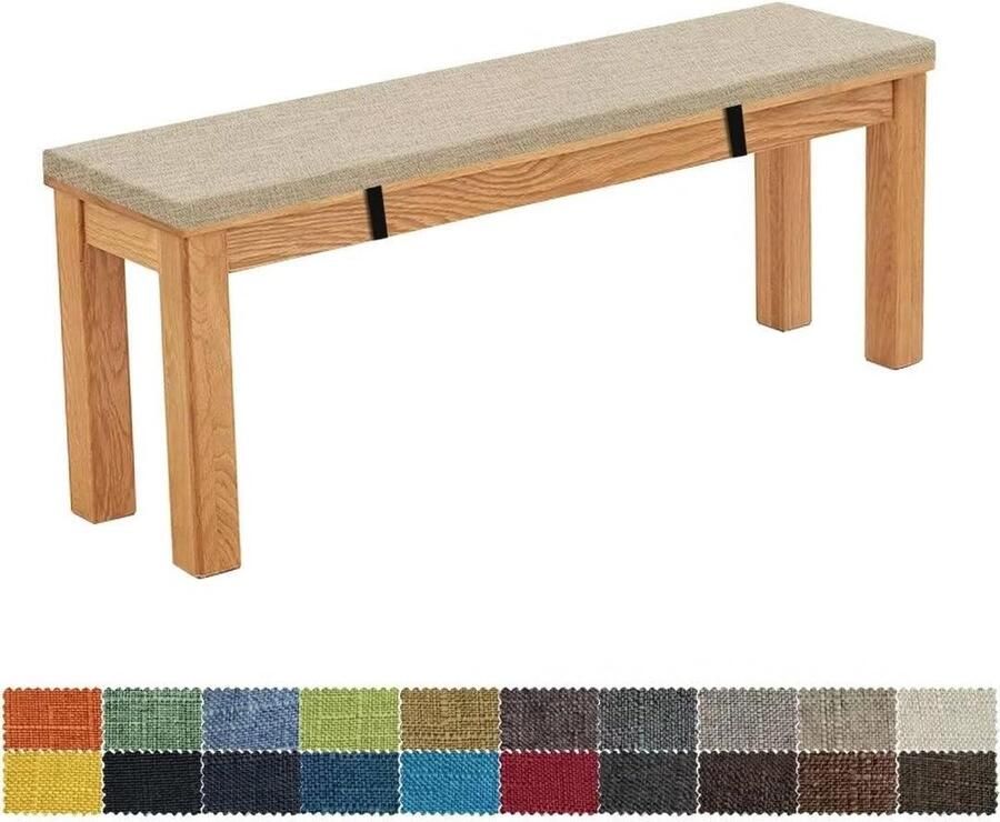 Zitbankkussen afneembaar wasbaar 150 x 35 x 3 cm dubbel antislip geschikt voor tuinbanken rijstkoffie Bankkussen