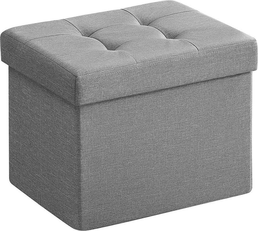 Rootz Living Rootz Zitkist Opbergpoef Voetsteun Opbergbank Duurzaam Imitatielinnen 31cm x 41cm x 31cm