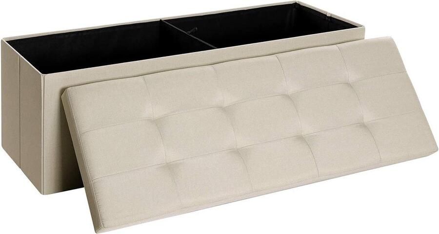 Rootz Living Rootz Zitkist Ottomaanse Bank Schoenendoos Bedkist Imitatielinnen MDF 110cm x 38cm x 38cm