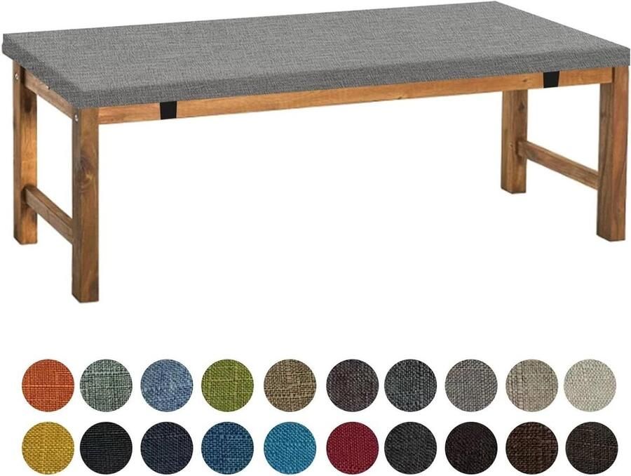 Bankkussen zitkussen 140 x 35 x 5 cm wasbaar antislip comfortabel voor bank vensterbank tuinmeubelen terras binnen donkergrijs