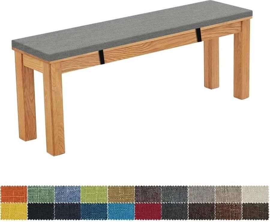 Zitkussen 110 x 35 x 5 cm afneembaar en wasbaar antislip geschikt voor tuinbanken en schommels 20 kleuren donkergrijs Bankkussen