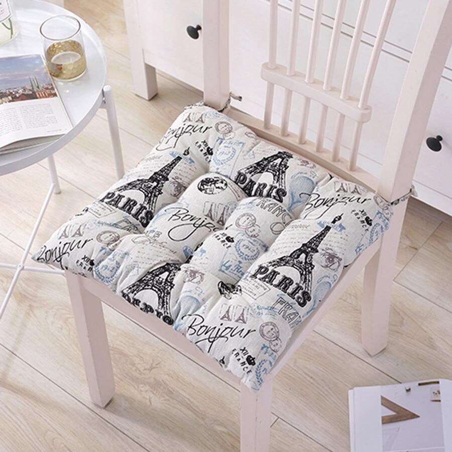 Zitkussen 2 stuks Stoelkussens 45*45 cm Veelzijdig Gebruik voor Stoel Rolstoel & Auto Voor Binnen Kantoorstoel kussen Eiffeltoren