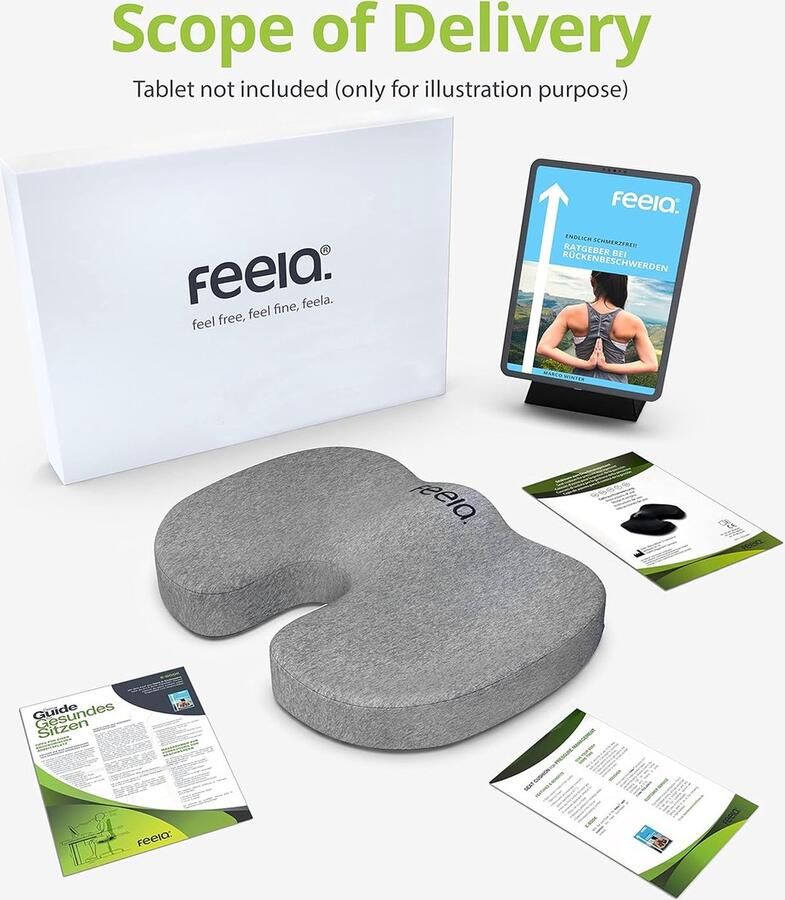 Orthopedisch zitkussen [3 hardheidsgraden] Ergonomisch zitkussen voor bureaustoel & co werkt pijnverminderend verhoogt zitcomfort bevordert de doorbloeding en ontlast het stuitbeen (hard)