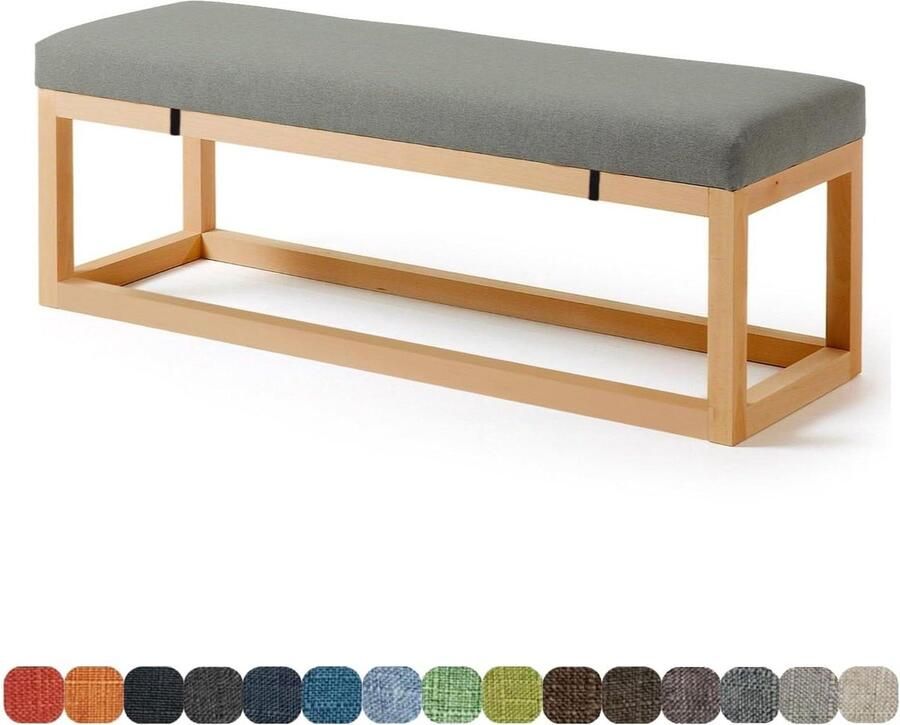 Zitkussen 80 x 40 x 3 cm voor eetkamer tuin terrasbank schommelbank erkerbank lange stoel grijs Bankkussen