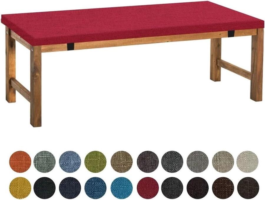 Zitkussen 80 x 40 x 5 cm wasbaar antislip comfortabel kussen voor bank vensterbank tuinmeubelen terras binnen wijnrood