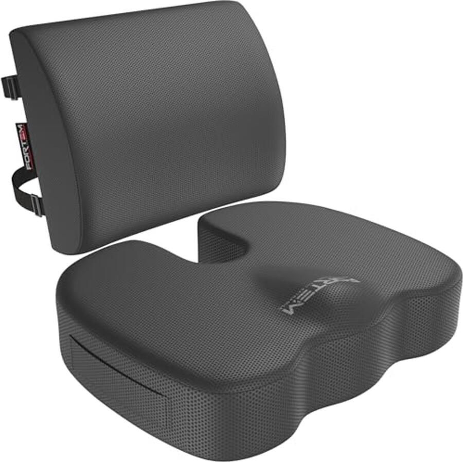 Zitkussen en Lendensteun voor Bureaustoel – Memory Foam Comfort voor Gaming en Auto