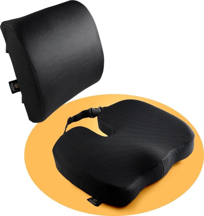 Zitkussen & Rugkussen Stuitkussen Orthopedisch & Ergonomisch Traagschuim Wigkussen Onderrug & Stuitbeen Lendekussen & Rugsteun Bureaustoel & Auto