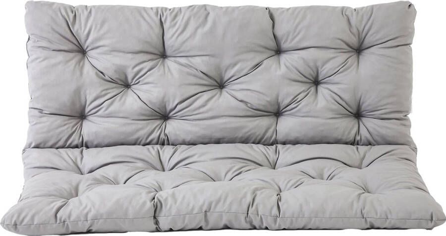 Zitkussen en rugkussen voor 3-zits bank Hanko ongeveer 150 x 98 x 8 cm bankbekleding zachte kussens 150 x 98 x 6 cm grijs