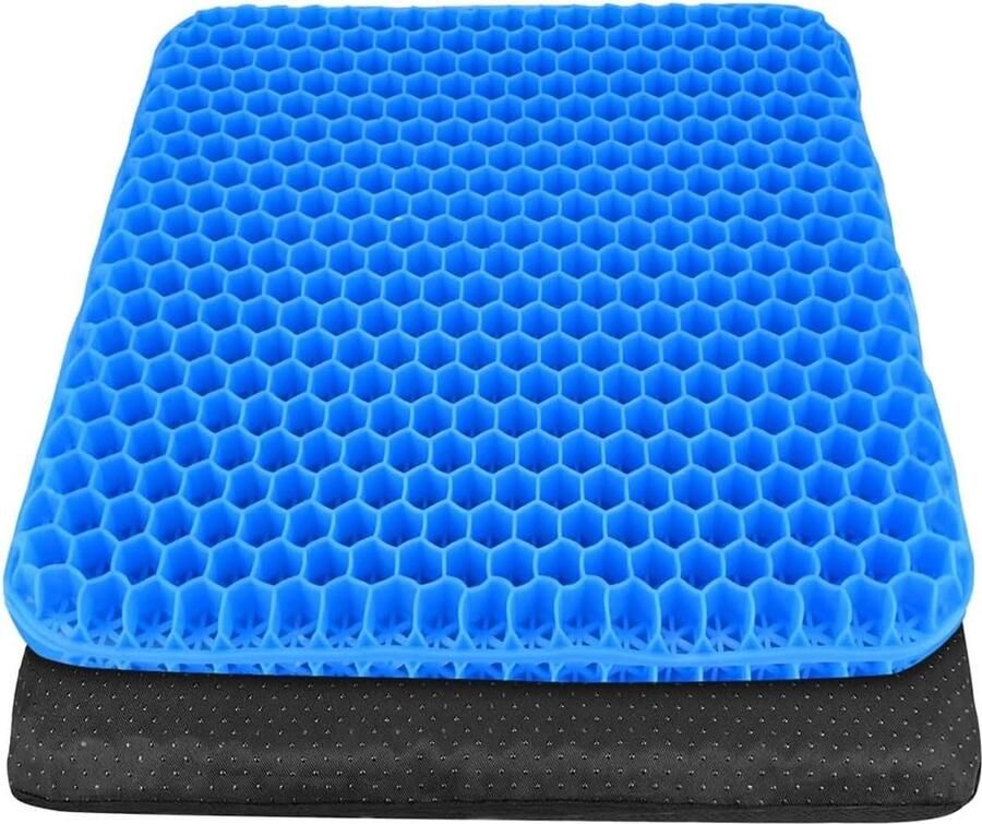 Zitkussen honingraatontwerp dubbeldik ademend koel 43 x 37 x 35 cm drukontlastingsgelkussen bureaustoel auto rolstoel