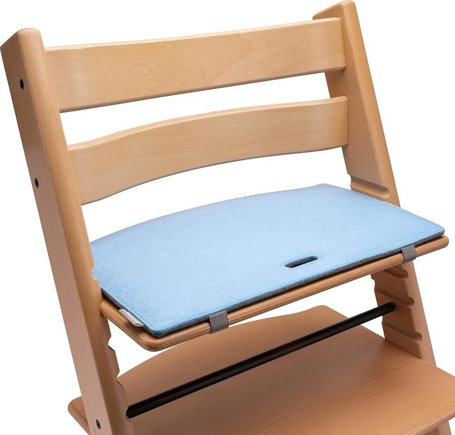 Zitkussen kinderstoel compatibel met Stokke Tripp Trapp hoge stoel (blauw grijs) zitkussen kussen zitkussen bekleding vilt accessoire voor kinderstoel hout trapstoel Mahona