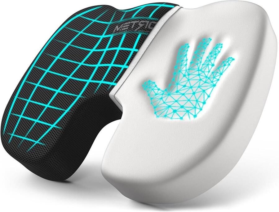 Zitkussen Memory Foam Antislip en Wasbare Hoes voor Bureaustoelen Gaming en Auto's