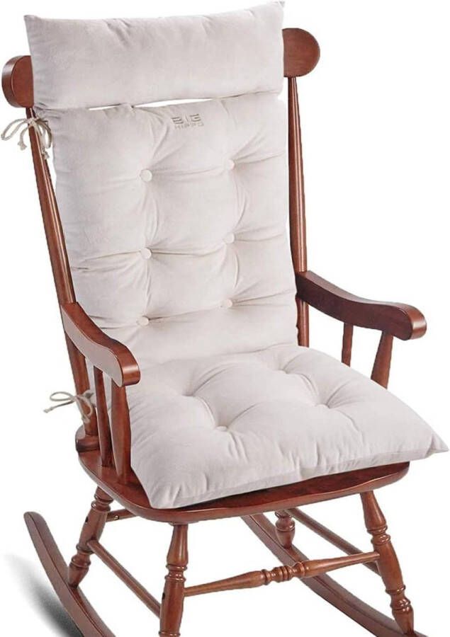 Zitkussen met hoge rugleuning zacht zitkussen met afneembaar hoofdkussen tuinstoelkussens hoge rugleuning stoelkussen voor thuis bureaustoel autostoel tuin beige