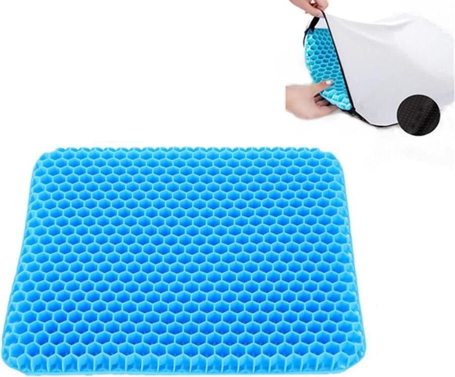 Zitkussen orthopedische gelkussen drukontlastend zitkussen voor rolstoelen autostoelen bureaustoelen blauw 40 x 36 x 4 cm zitkussen orthopedische