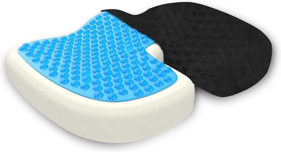 Zitkussen orthopedische stuitbeen met gellaag traagschuim ergonomisch- ademend- anti-decubitus- rugpijn auto bureaustoel zitkussen orthopedische