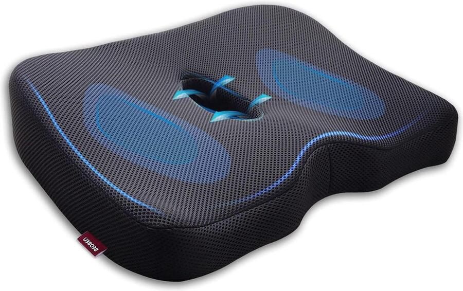 Zitkussen orthopedische traagschuim ademend ergonomisch design stuitbeen pad voor bureaustoelen dinerstoel gaming stoel autostoelkussen rolstoel. zitkussen orthopedische