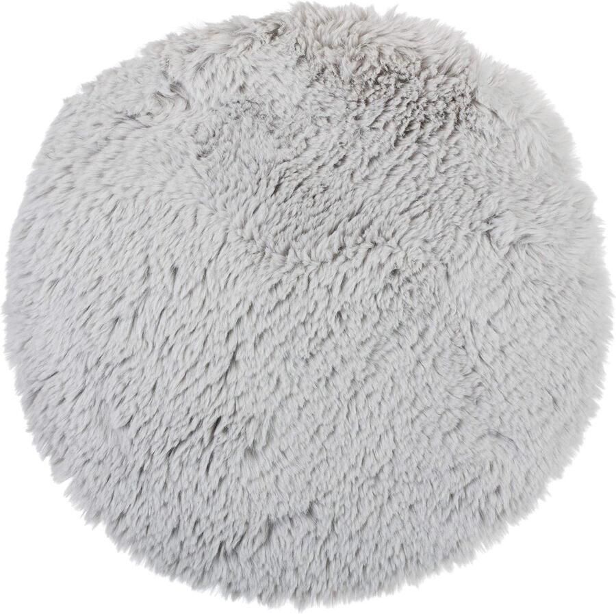 Zitkussen rond lamsvachtlook comfortabel en stijlvol 1 stuk lichtgrijs kunstbont