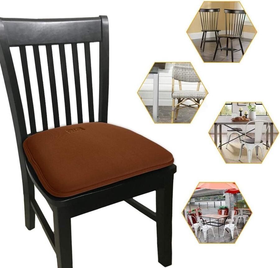 Zitkussen van traagschuim universeel bureaustoelkussen comfortabel stoelkussen met antislip banden ergonomisch zitkussen universeel voor bureaustoel autostoel en alle stoelen bruin