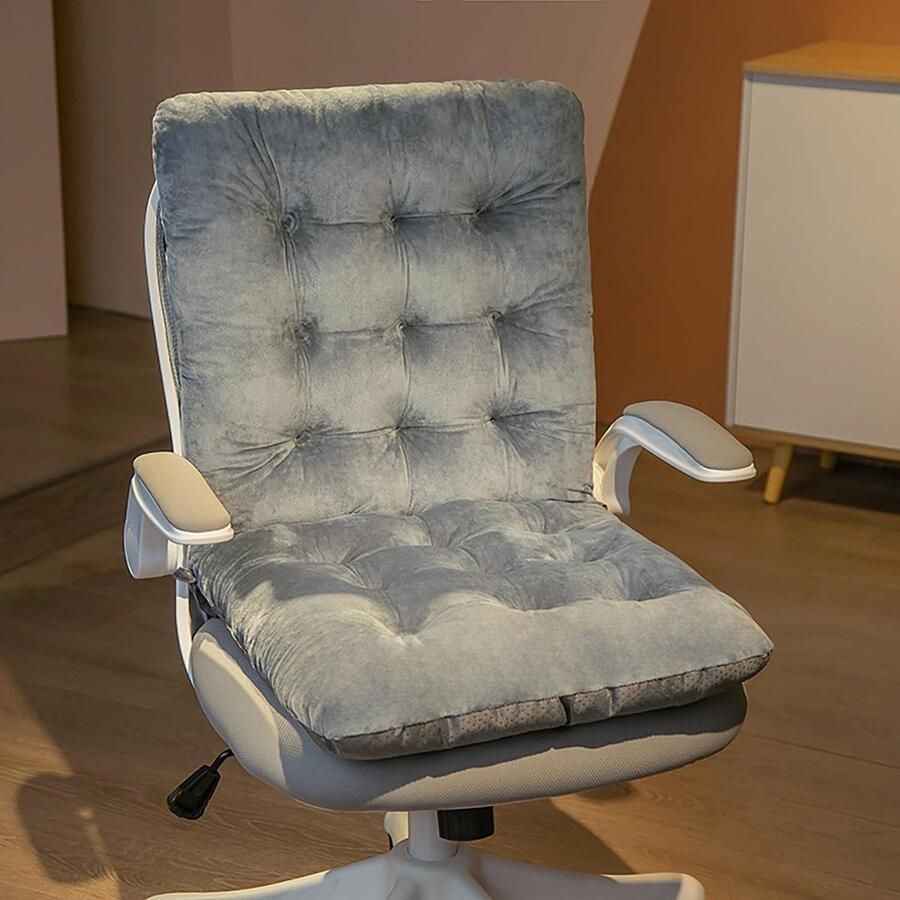 Zitkussen vierkante vorm stoelkussen 45 x 85 x 8 cm kan worden gebruikt als zitkussen stoelkussen voor binnen en buiten zacht kussen voor tuinstoelen donkergrijs