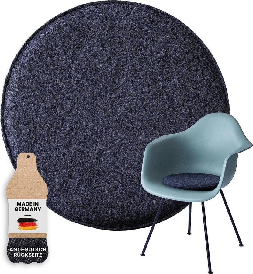 Zitkussen vilt stoelkussen vilt kussen stoel zitkussen stoel antraciet (rond grijs 1 stuks)