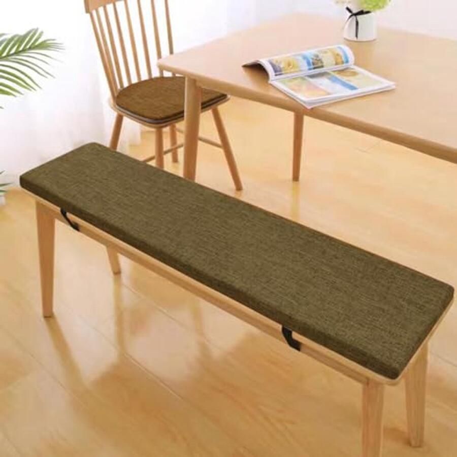 Zitkussen 3 cm dik voor binnen en buiten wasbaar en antislip comfortabel stoelkussen voor bureaustoel en tuinbank 110 x 35 cm