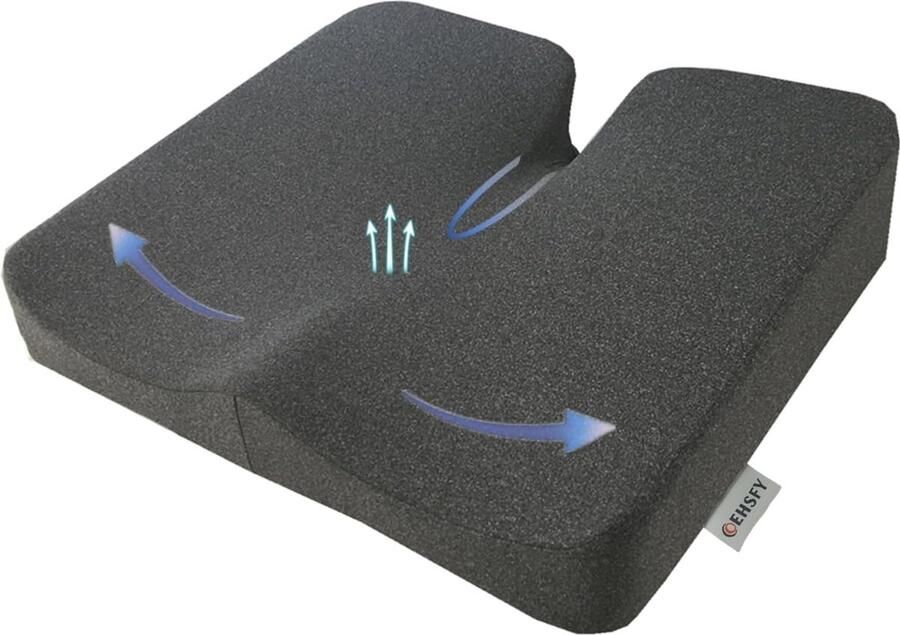 Zitkussen voor bureaustoelen Ergonomisch traagschuim drukontlastend & comfortabel