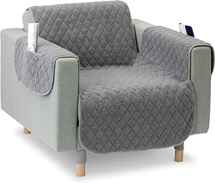 Zitkussen voor Fauteuil Zitbescherming met Zakken 191 x 165 cm Herbruikbare Sofa Bescherming Wasbare Hoes