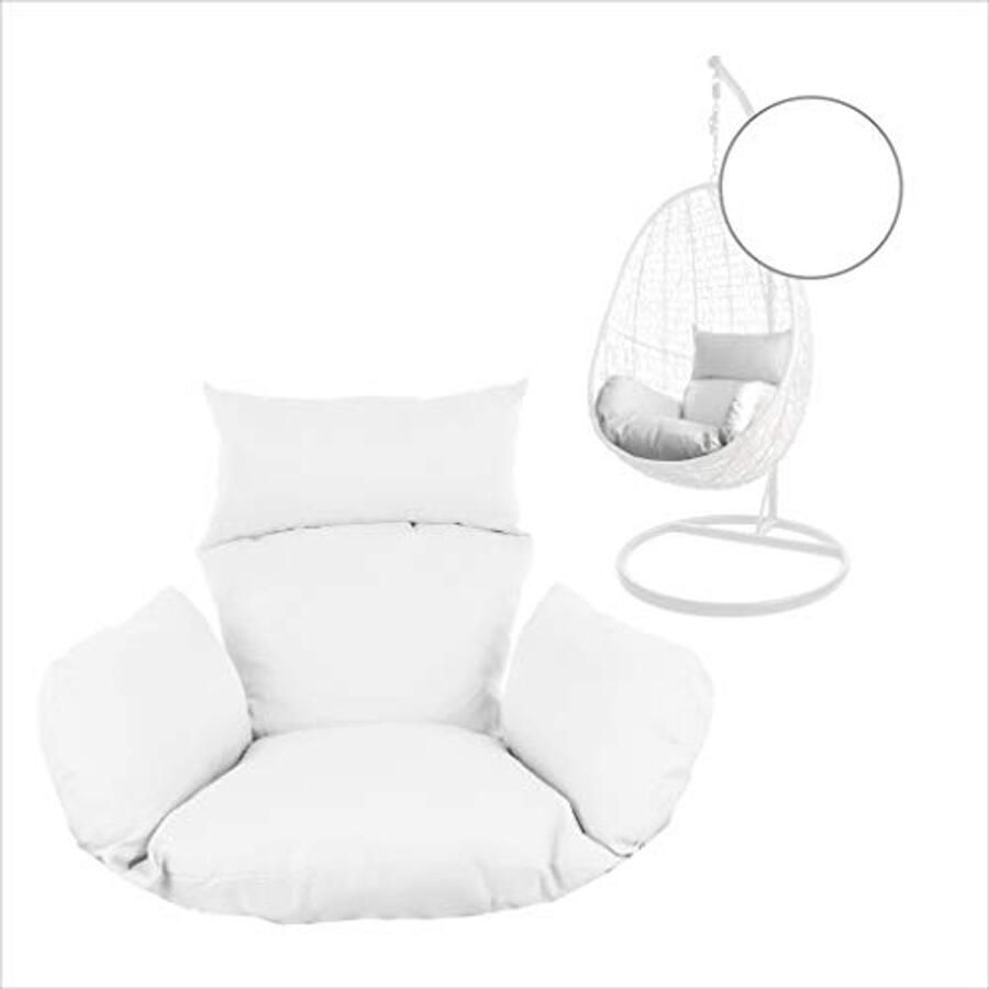 Zitkussen voor hangstoel en schommelstoel Wasbaar en verwisselbaar kussen 2-delig Wit Uni