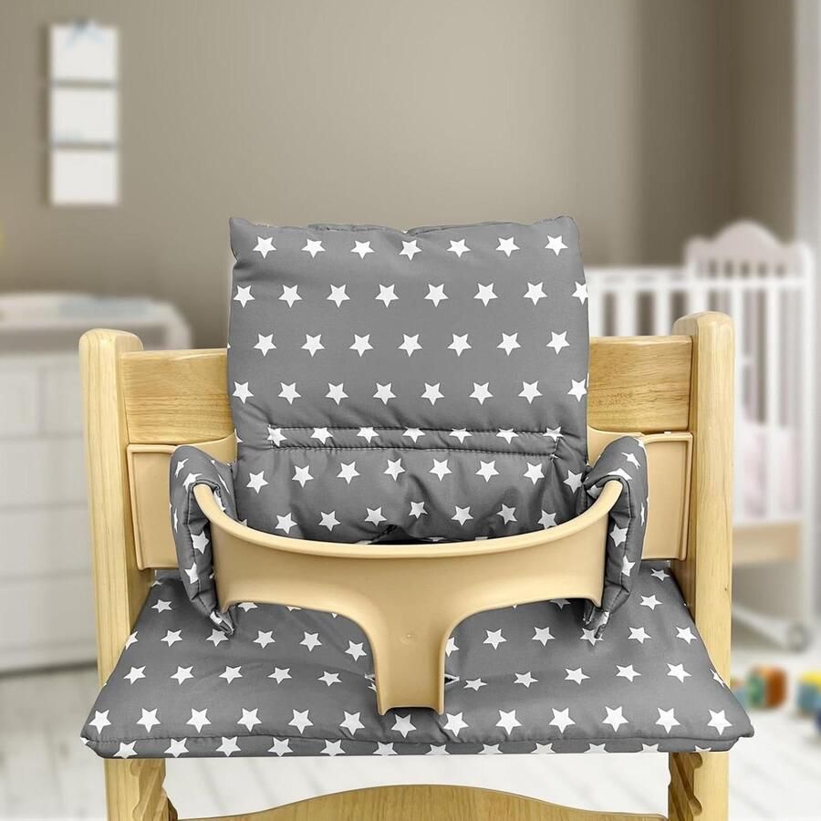 Zitkussen voor kinderstoel 2-delig biologisch katoen zacht en comfortabel