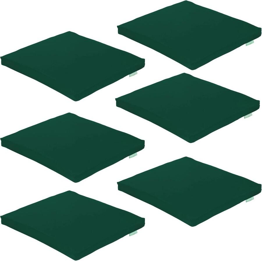 Zitkussen voor tuinstoelen Waterdichte en comfortabele kussens voor binnen en buiten 6 stuks (groen)