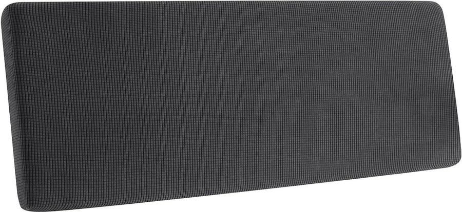 Zitkussenhoezen Stretch Jacquard Anti-slip voor bank Donkergrijs Groot formaat (2-zits)