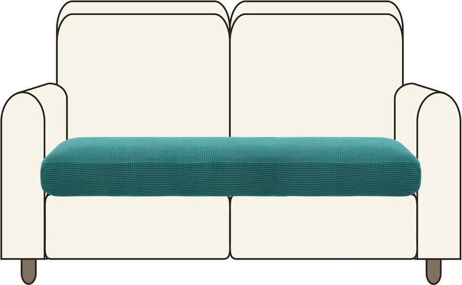 Zitkussenhoezen voor Banken Jacquard Bankovertrek in Turkoois 2-Zits (114 x 55 x 20 cm) Meubelbescherming en Stijlvolle Reloader