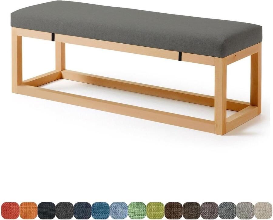 Outdoor Indoor Seat Cushions 90X35X5CM for Dining Room Patio Bench Swing Bay Window Long Chair Pads Color #21 Dark Grey