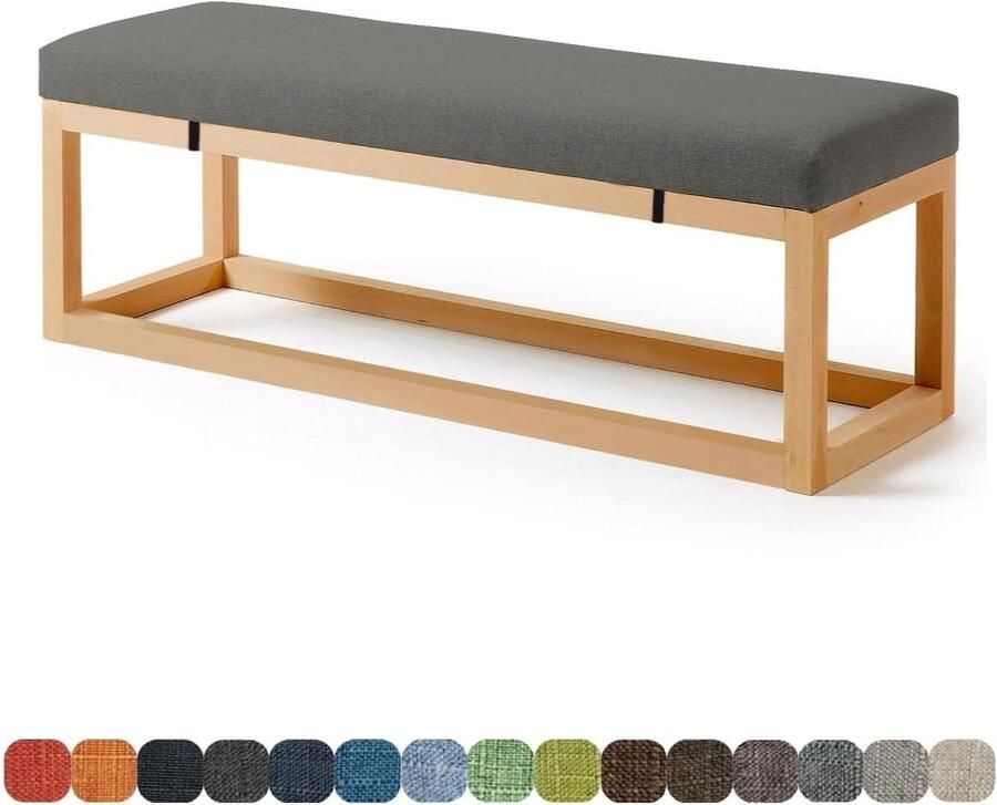 Zitkussen voor buiten en binnen meubilair 180 x 45 x 3 cm eetkamer tuin patio bankkussen schommel erker zitkussen lange stoel kussen sofa pads kleur #21 donkergrijs Bankkussen