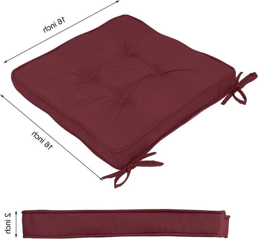 Zitkussens voor tuinstoelen eetkamerstoelen binnen en buiten (set van 6 rood)