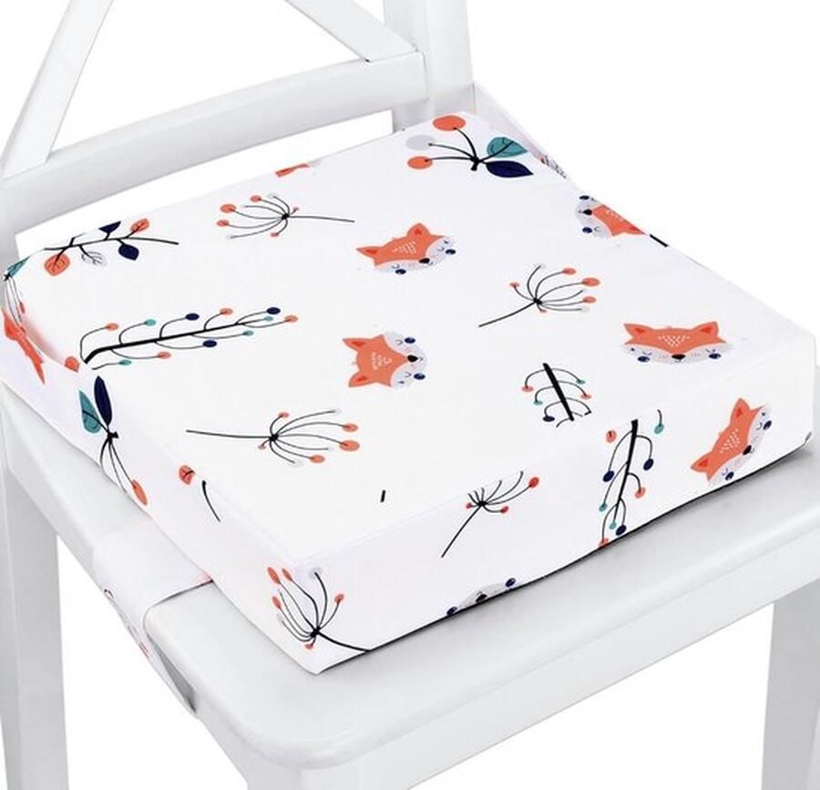 Zitverhoger voor kinderstoel 32x32x8 cm waterafstotend zitkussen voor kinderstoel met vosprint