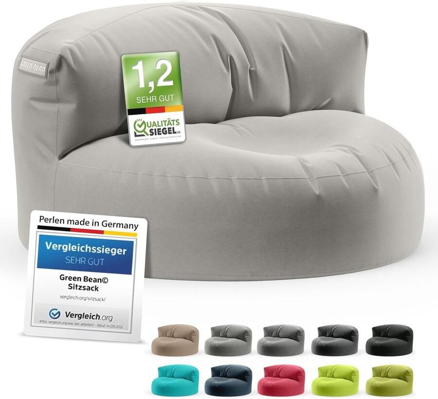 Zitzak bank voor binnen en buiten met ergonomische rugleuning 90 x 50 cm lichtgrijs