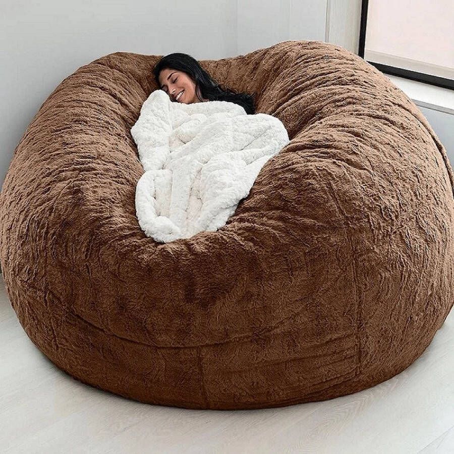 Zitzak Bean Bag XXL-zitzak Fatboy zacht behaaglijk zitzak stoelovertrek voor volwassenen (zonder vulling) wasbaar 150 x 65 cm donkerbruin