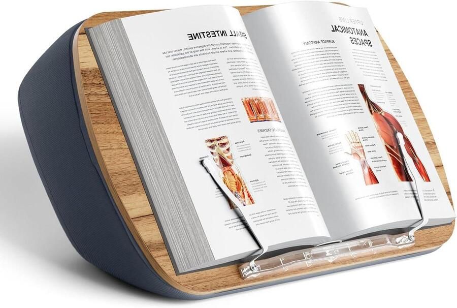 Zitzak boekenstandaard comfortabel voor lezen grijs