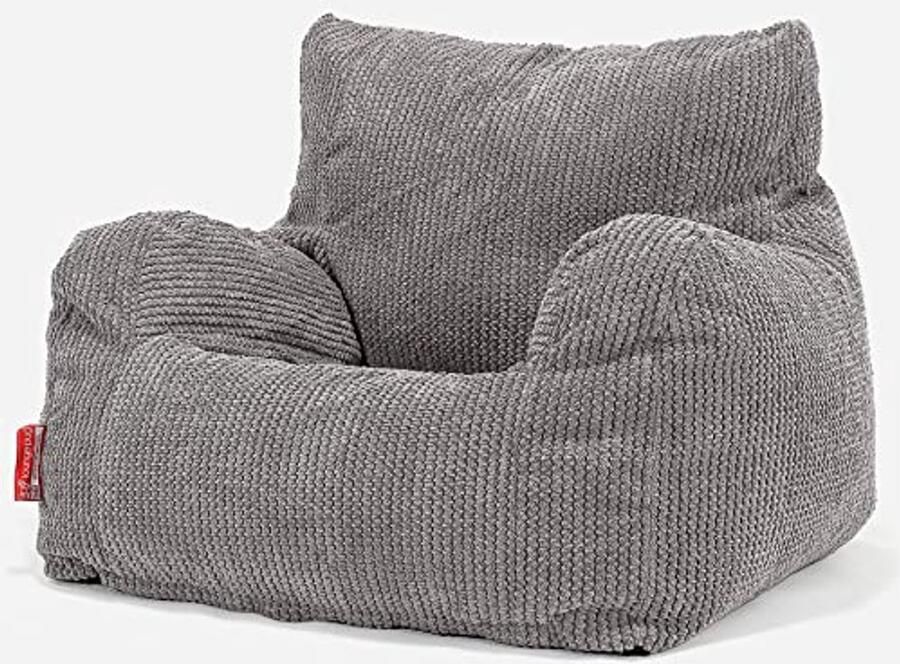 Zitzak Fauteuil Poef met Armleuningen in Charcoal Grijs