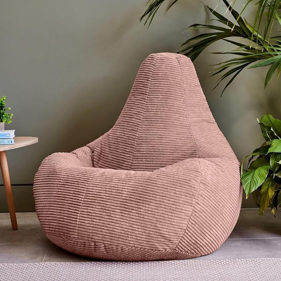 Zitzak Fauteuil Roze Corduroy Comfortabele Stoel voor Woonkamer en Slaapkamer