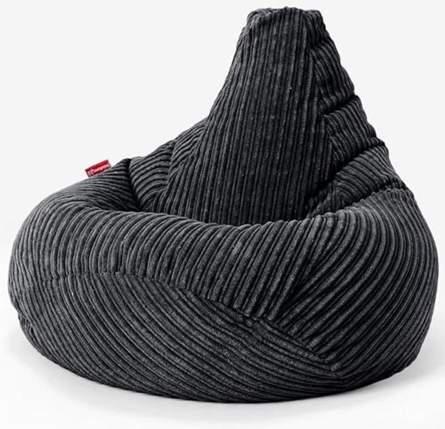 Zitzak Gaming Stoel Hoog Rugleuning Corduroy Zwart