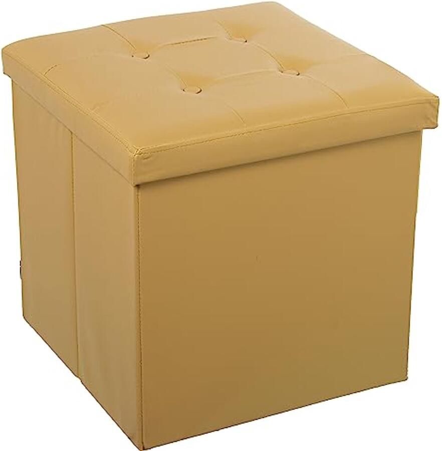 Zitzak Goudkleurig Kunstleer 45 x 45 x 45 cm